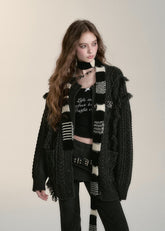 Raw Edge Hemp Knit Cardigan